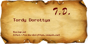 Tordy Dorottya névjegykártya